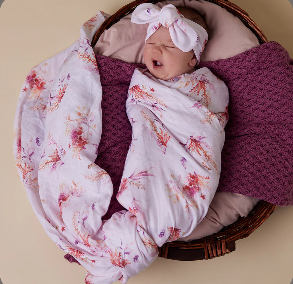 Coral Organic Muslin Wrap