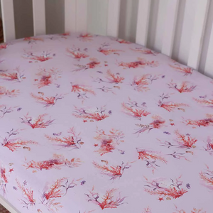 Coral Organic Fitted Cot Sheet