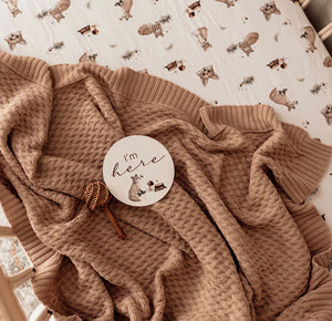 Hazelnut | Diamond Knit Baby Blanket