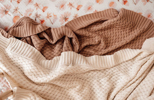 Hazelnut | Diamond Knit Baby Blanket